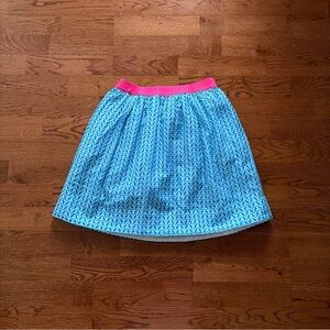 Crewcuts J.Crew Kids Girl Skirt Mini Blue Pull On Silk Blend Pocket Neon Pink 12